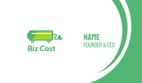 Green Electric Car Charger Business Card