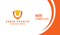 Orange Shield Letter U Business Card Image Preview