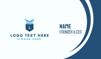 Blue Owl Lettermark Shield Business Card Design
