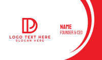 Red DP Monogram Business Card