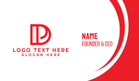 Red DP Monogram Business Card Design