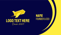 Yellow Paper Plane Business Card Design