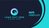 Ocean Wave Letter O Business Card Design