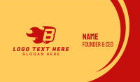 Red Fire Letter B Business Card Design