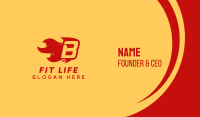 Red Fire Letter B Business Card