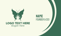 Green Weed Butterfly Business Card Design