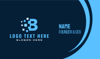Blue Pixel Letter B Business Card