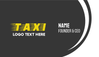 Taxi Cab Font Text Business Card