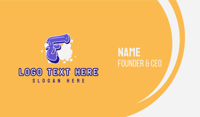 Blockbuster Graffiti Letter F Business Card Image Preview
