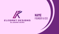 Gradient Purple Tech Letter K Business Card