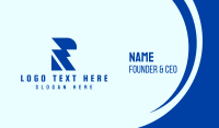 Blue Electric Letter R Business Card