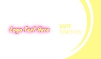 Yellow & Pink Text Business Card