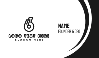 Black Number 6 Outline Business Card