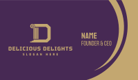 Golden Letter D Business Card Image Preview