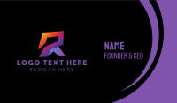 Gradient Letter R  Business Card