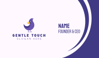 Violet Cartoon Bird Business Card Image Preview