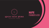 Pink Hotel Lettermark Business Card