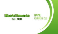 Green Bold Wordmark Business Card Design