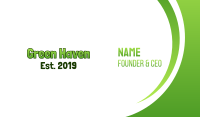 Green Bold Wordmark Business Card Image Preview