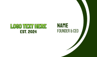 Green Bold Wordmark Business Card