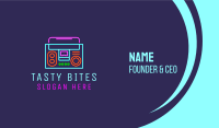 Neon Music Stereo Boombox Business Card