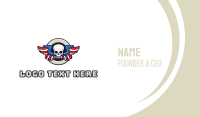 Patriotic Skull Wing Business Card