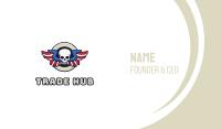 Patriotic Skull Wing Business Card