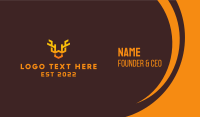 Orange Animal Antlers Business Card Design