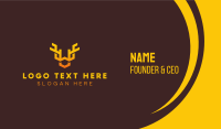 Orange Animal Antlers Business Card