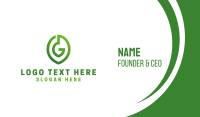 Green G Leaf  Business Card