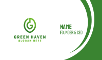 Green G Leaf  Business Card Image Preview