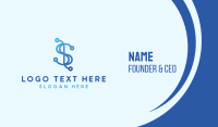 Modern Blue Dollar Sign Business Card Design