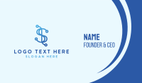 Modern Blue Dollar Sign Business Card