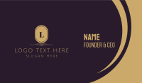 Classic Gold Lettermark Emblem Business Card