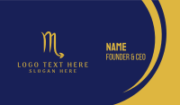 Gold Scorpio Horoscope Symbol Business Card Design