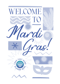 Mardi Gras Mask Welcome Poster