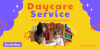 Cloudy Daycare Service Twitter Post Design