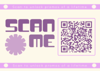 Fun Minimalist QR Promo Postcard