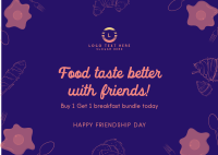 Quality Friends Quality Foods  Postcard Design