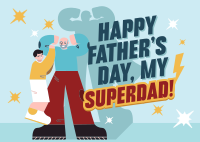 Superhero Father's Day Postcard Image Preview