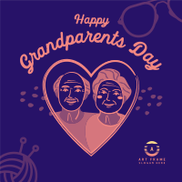 Heart Grandparents Greeting  Instagram Post Image Preview