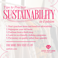 Sustainable Fashion Tips Instagram Post Design