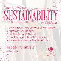 Sustainable Fashion Tips Instagram Post