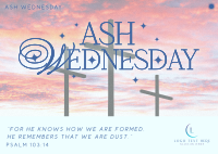 Modern Nostalgia Ash Wednesday Postcard Design