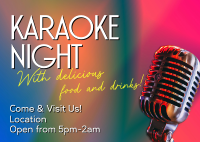 Karaoke Night Bar Postcard