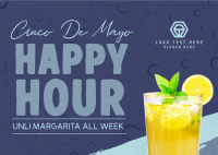 Cinco De Mayo Happy Hour Postcard