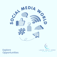 Social Media World Linkedin Post Design