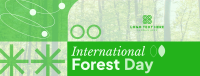 Geometric Shapes Forest Day Facebook Cover Image Preview