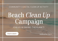 Beach Clean Up Drive Postcard