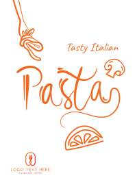 Italian Pasta Script Text Flyer